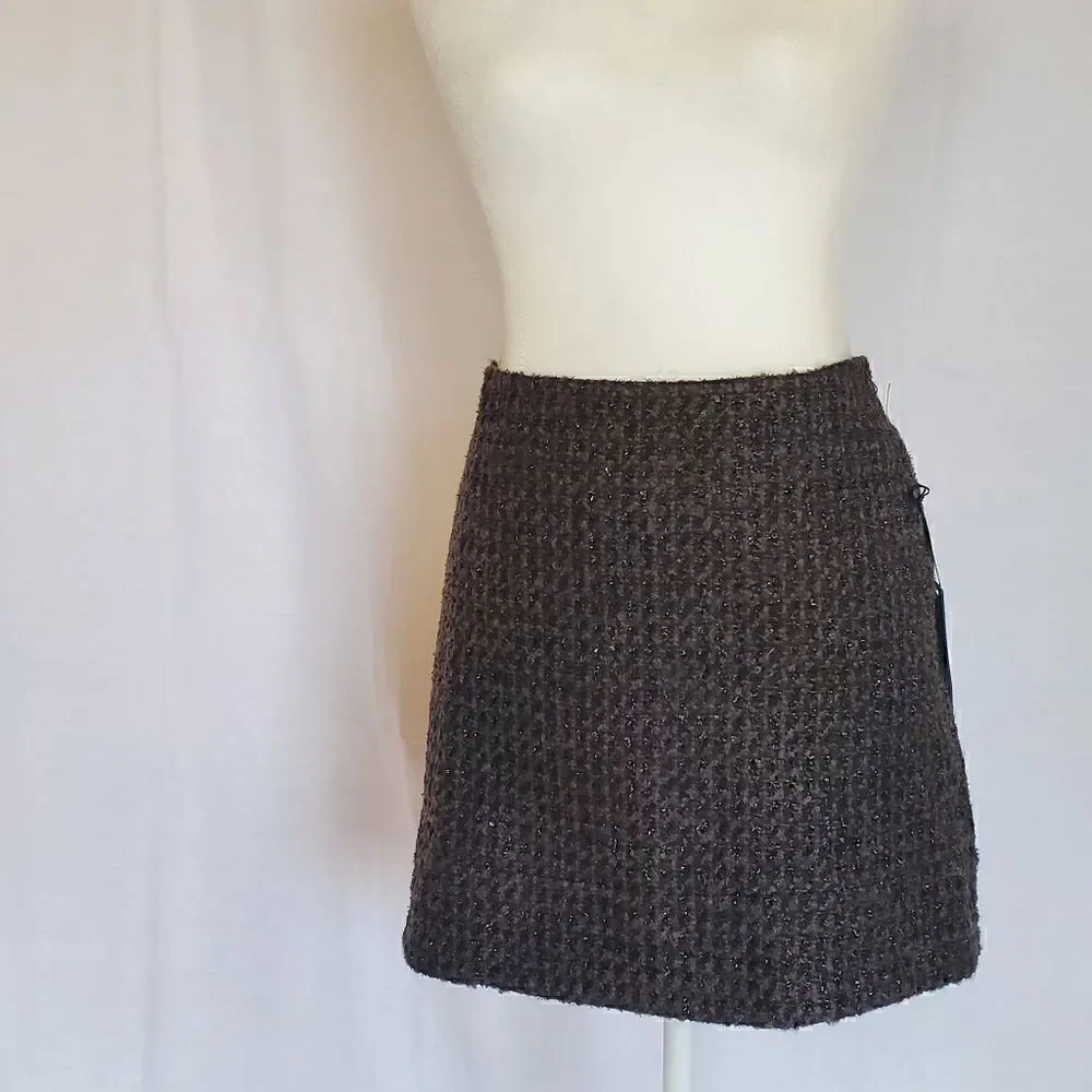 Willi Smith wool plaid shimmer skirt 10